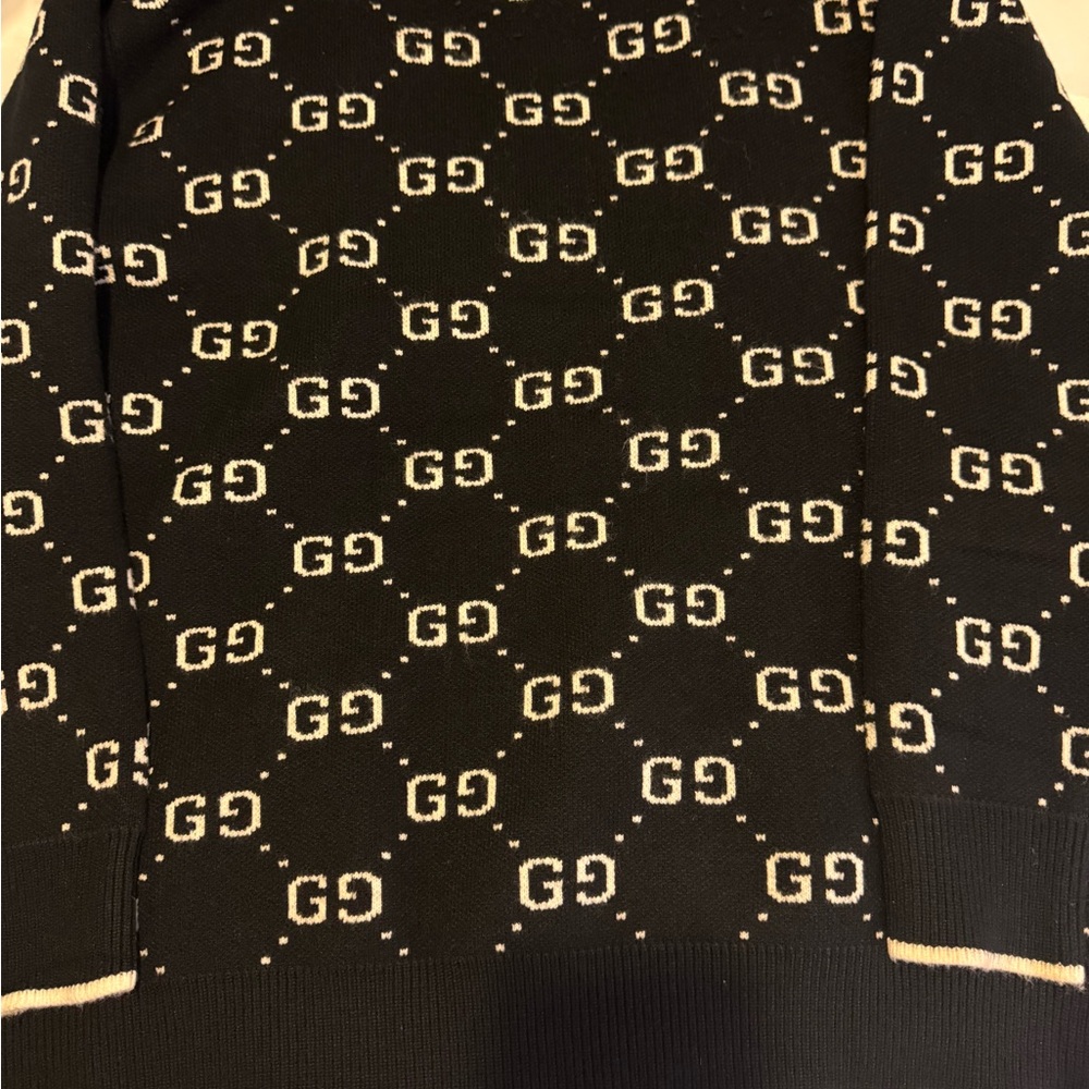 Gucci Black and Cream GG Pattern Sweater